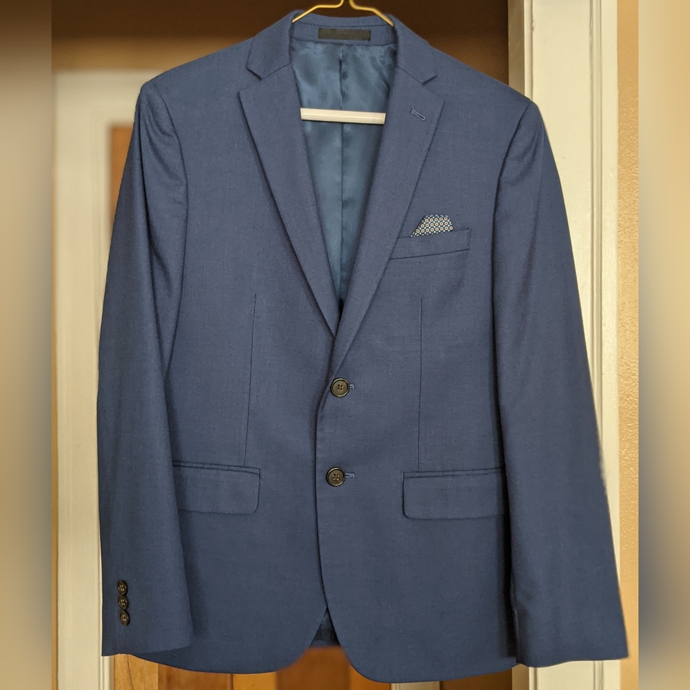 Lauren Ralph Lauren Big Boys Bright Navy Sharkskin Suit Jacket and Pants